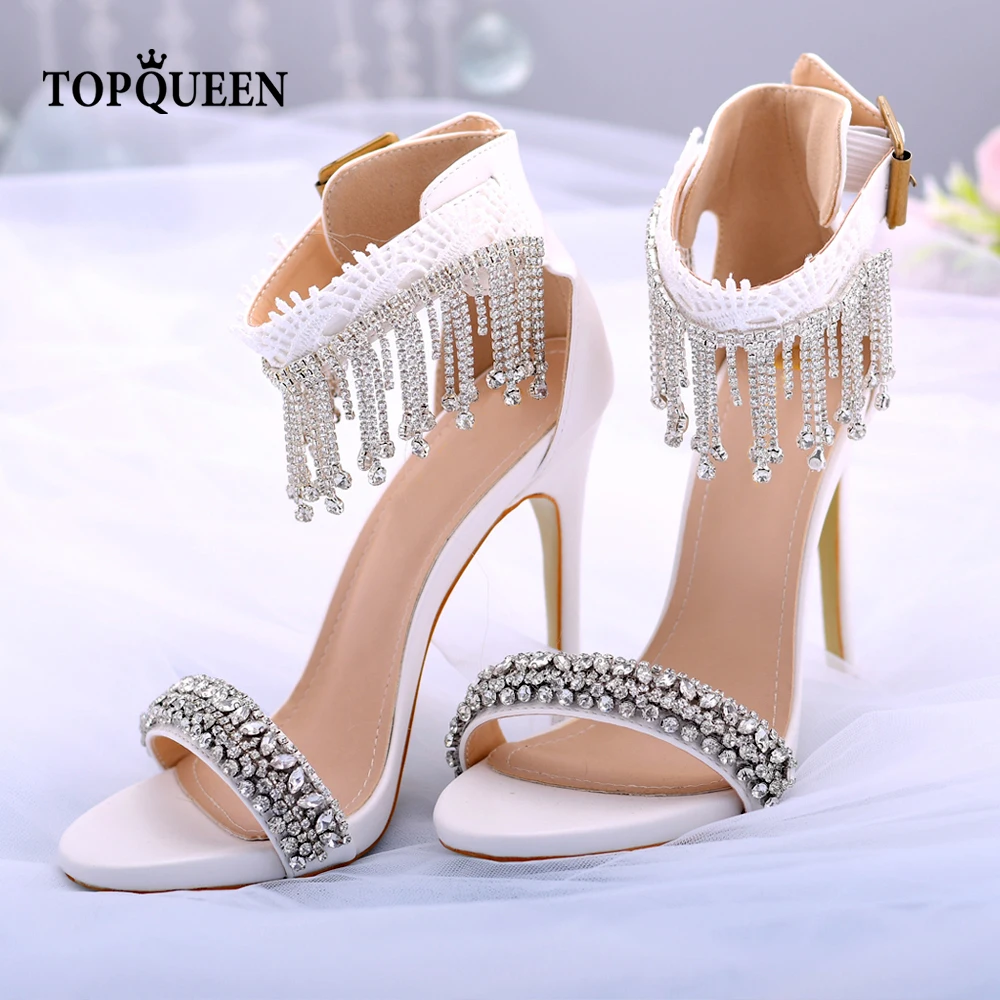 

Туфли-лодочки TOPQUEEN женские, свадебные сандалии, украшенные открытым носком, A24