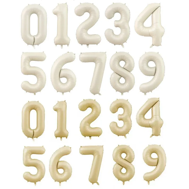 

40 дюймовый атласный крем, телесный фотошар, цифры, украшения для дня рождения, свадьбы, вечеринки, большие фигурки для душа Globo