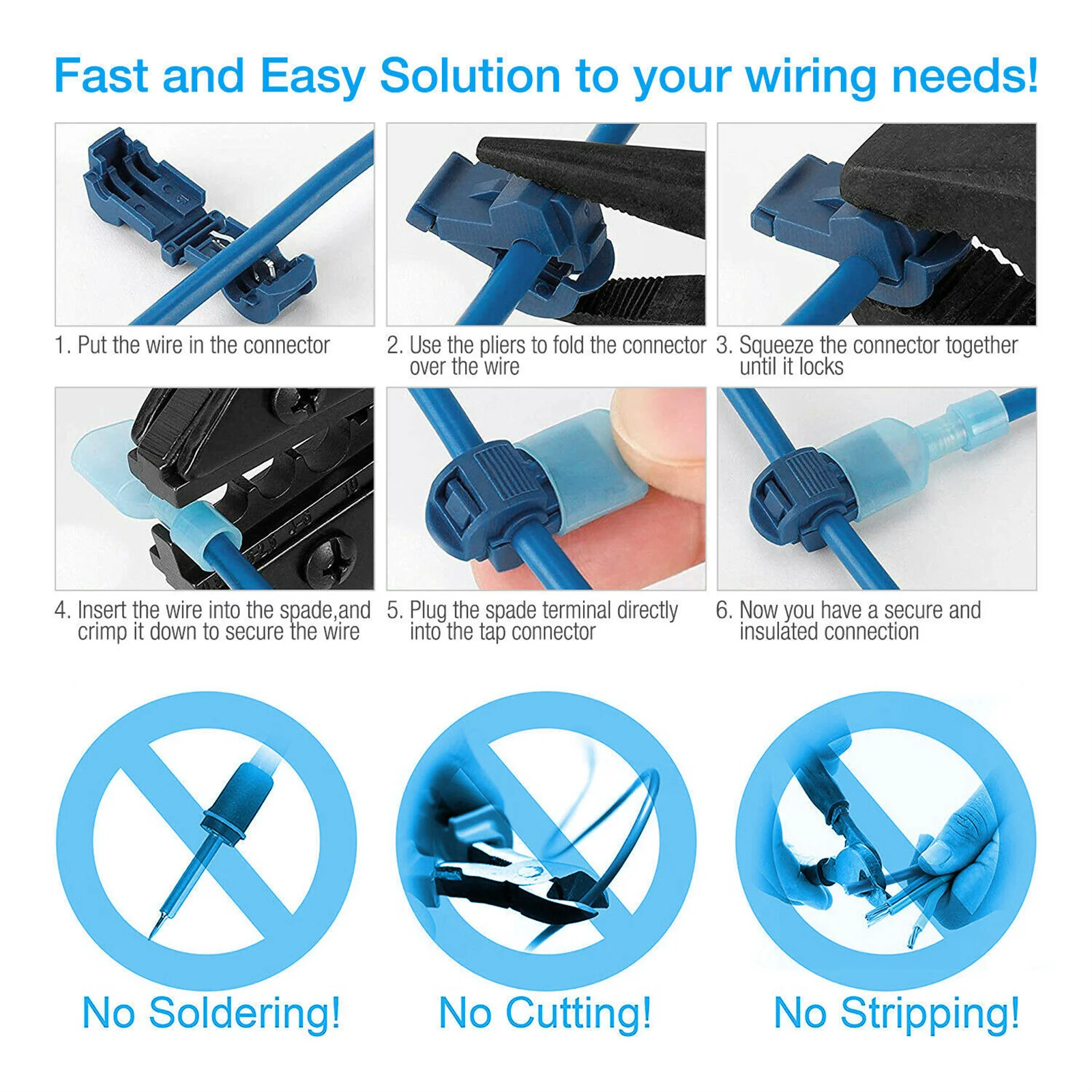 Т-образные соединители для проводов упаковка из 60 быстропаяльных T-образных