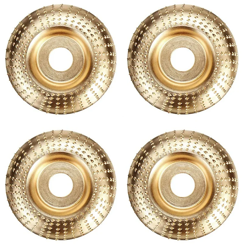 

Big Deal 4Pcs 100Mm Wood Shaping Discs,Bore 22Mm Carving Wheels, Woodworking Angle Grinder Attachment