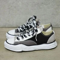japanese trend mmy patched dissolve sole canvas sneakers for men mihara shoes womens yasuhiro thick bottom trainer