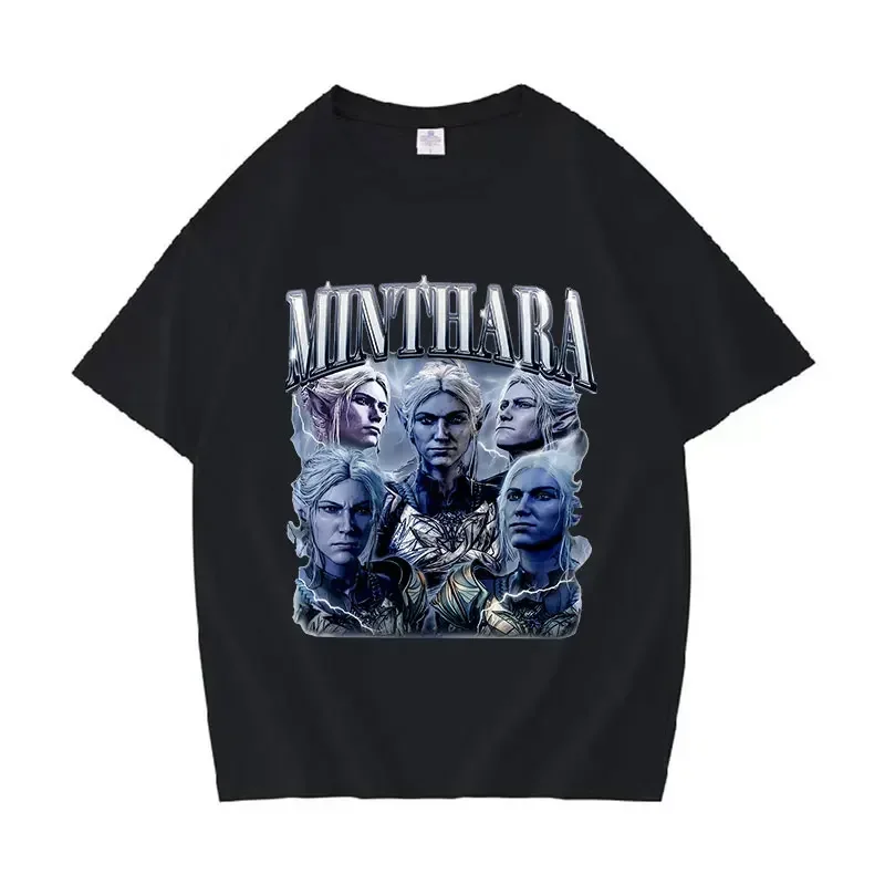 Minthara Astarion Baldurs Gate 3 Graphic T-Shirt Men Women Retro Fashion Clothing T Shirts Summer O-Neck Cotton Oversized Tees