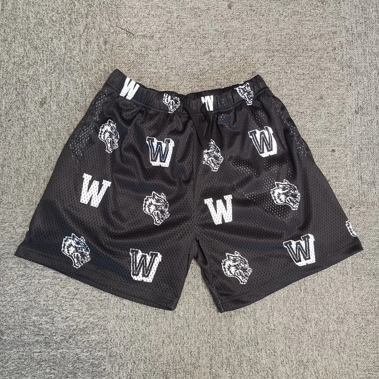 DARC Mesh Shorts Men Women Classic GYM Mesh Shorts Sport Shorts Wolves Print With Liner Double Layer US SIZE