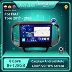 Автомобильный радиоприемник QT10 1280*720P GPS для FIAT Toro 2017-2020, навигация RDS Carplay Stereo 8G 128G Android 10,0 DSP No 2 Din DVD 2din