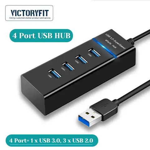 4 USB-разветвителя с одним портом USB, высокоскоростной концентратор 5 Гбит/с для ПК, настольного компьютера/ноутбука, аксессуары для портов ...
