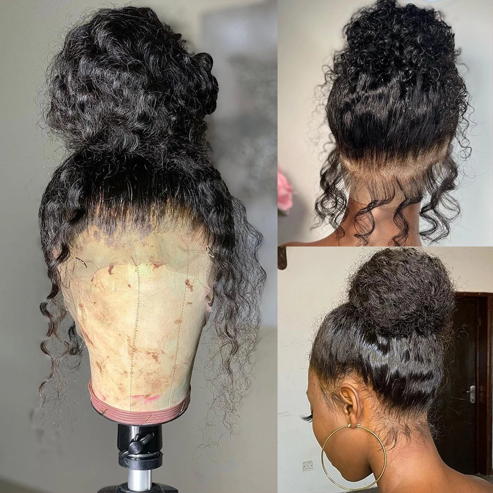 

360 Full Lace Wig Human Hair Pre Plucked Lace Frontal Wigs For Women 30 32 Inch Water Wave HD Lace Front Wigs High Ponytail Wig