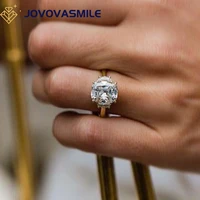 jovovasmile cushion cut moissanite ring 18k gold 10 258 25mm 3 5carat old mine cushion half moons eternity wedding engagement