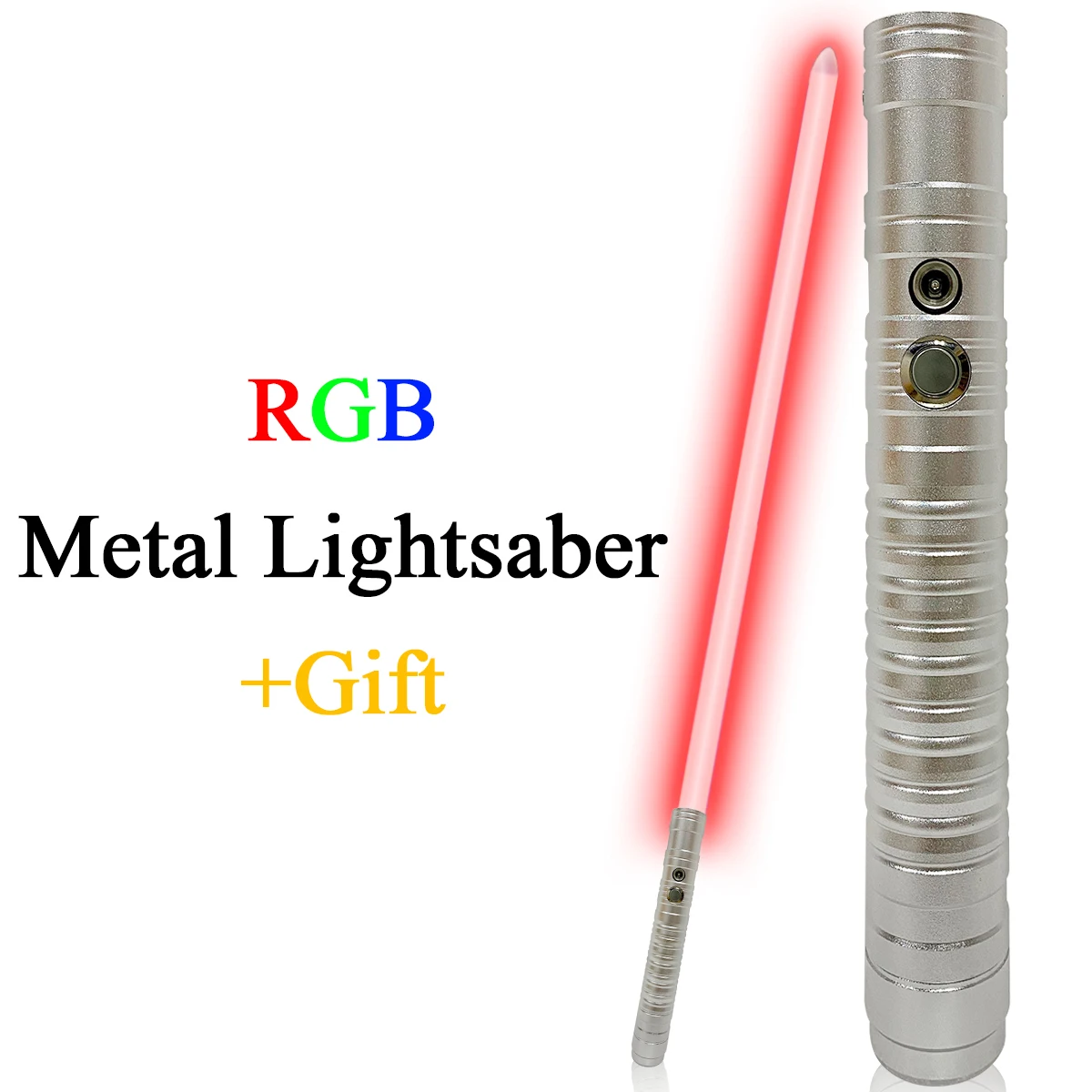 

Мини лазерный меч RGB 80 см светильник вой меч, меняющий цвет, косплей, звук, тяжелый дуэлированный бластер светильник вой меч, металлическая и...