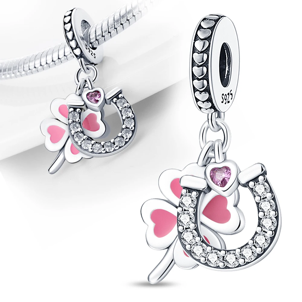 

Подвеска-Шарм «розовая Подкова» для браслета, серебро 92925 пробы, 925