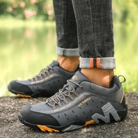 fashion waterproof trekking shoes outdoor breathable hiking shoes lightweight men non slip wear resistant tactical sports shoes