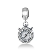 gw authentic 925 sterling silver clock pendant charm for original silver diy bracelet or bangle jewelry make beads