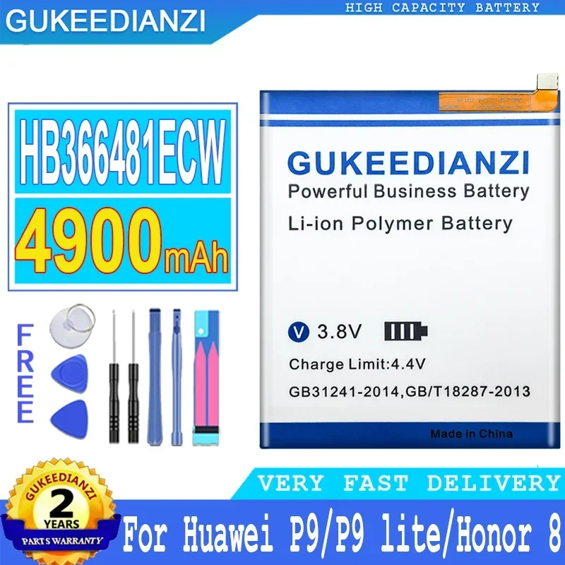 Аккумулятор GUKEEDIANZI 4900 мАч HB 366481 ЭКВ для Huawei Ascend P9 Lite/P8 Lite 2017/P20 Lite/P10 Lite/для Honor 8 5C G9 Y6
