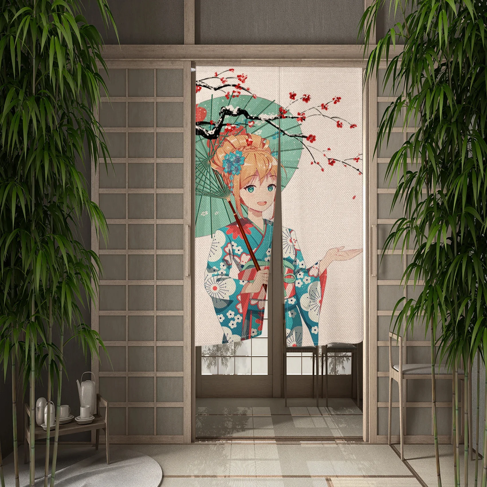 Занавеска на дверь самурая из японских комиксов занавеска для столовой