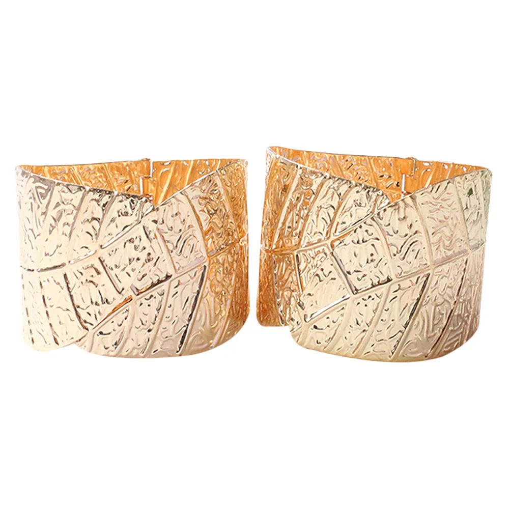 

2 Pcs Alloy Leaf Curtain Tie Buckle Fastener Decorative Buckles Tiebacks Gold Clip Ties