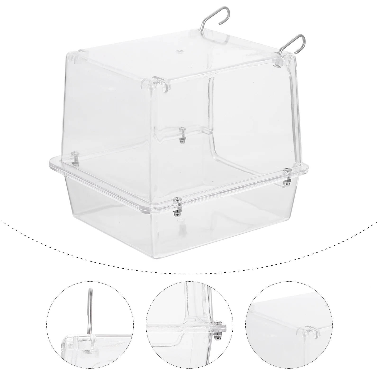 

Bird Bath Box Parrots Cage Bathtub Shower Parrot Tub Cube Tube Pet Bathing Hanging Bowl Acrylic Toy Cleaning Suppliesanimal Cups