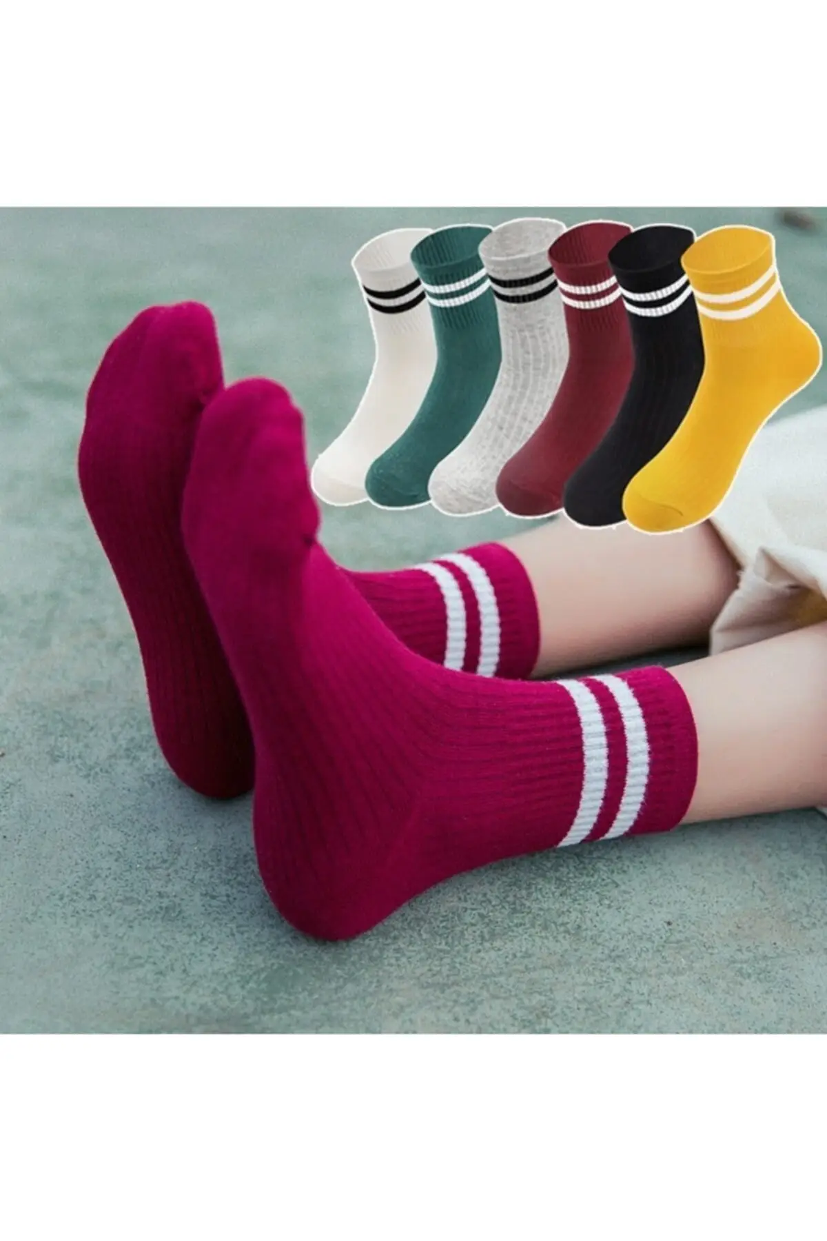

Женщины 8 шт. Разноцветные полосатые теннисные носки