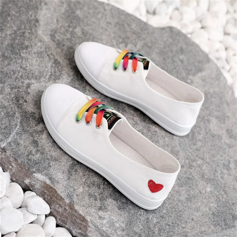 Кеды женские на шнуровке повседневные холщовые туфли Нескользящие с закрытым