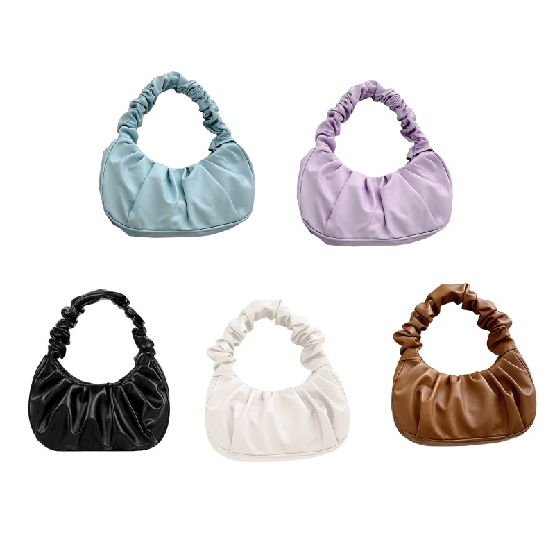 

Casual Shoulder Bag Pleated Cloud Bag Underarm Bag Purse Bag for Girls Women