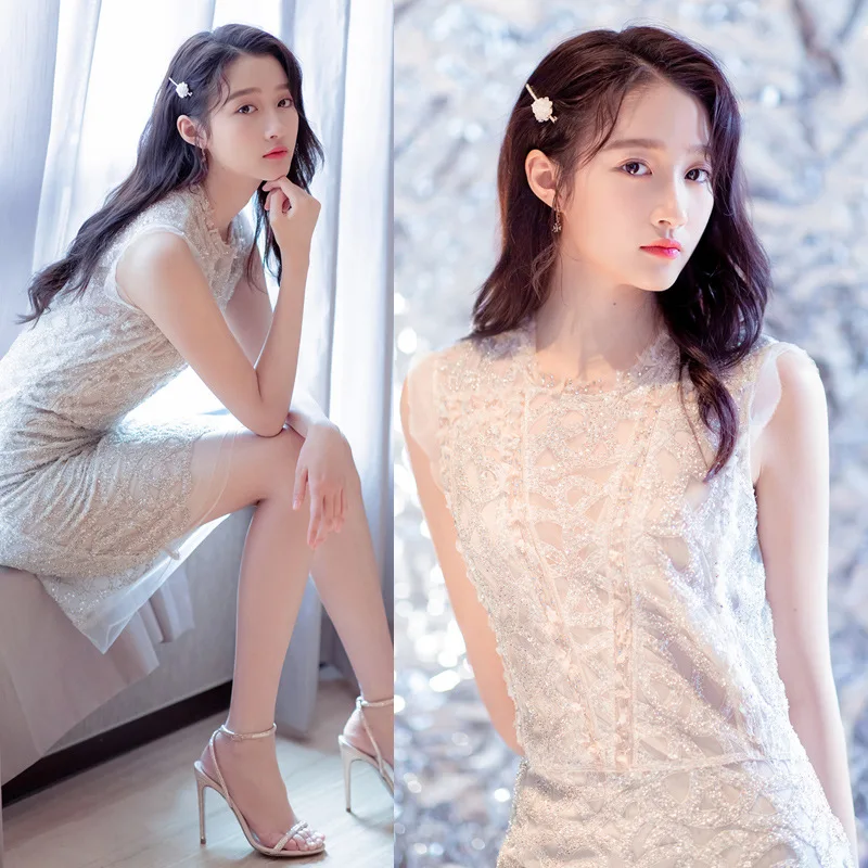 

Kpop Korean Sexy Sequins Mini Dresses Women Summer 2022 Party Sleeveless Sexy High Waist Dresses Lady Female Clothing