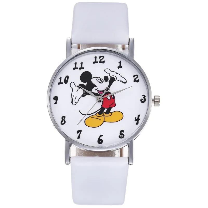 

Disney Mickey Watch Leather Watch Band Quartz Movement Pin Buckle Style Glass Dial Optional With Bracelet a Birthday Present