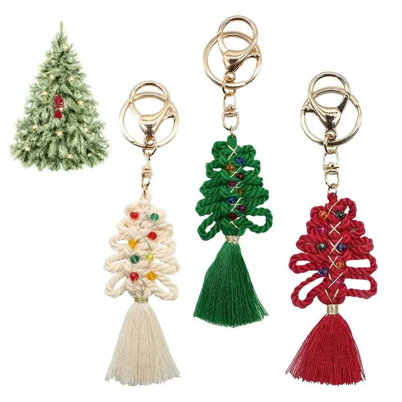 

Christmas Macrame Pendants Bohemian Weaving Cotton Tassel For Christmas Tree Car Interior Accessories For Christmas Tree