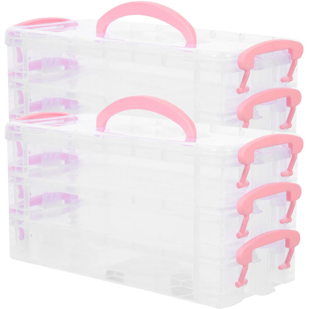 

Ящик для хранения канцелярских принадлежностей, 1 шт., разнообразный пластиковый прозрачный 3-слойный держатель