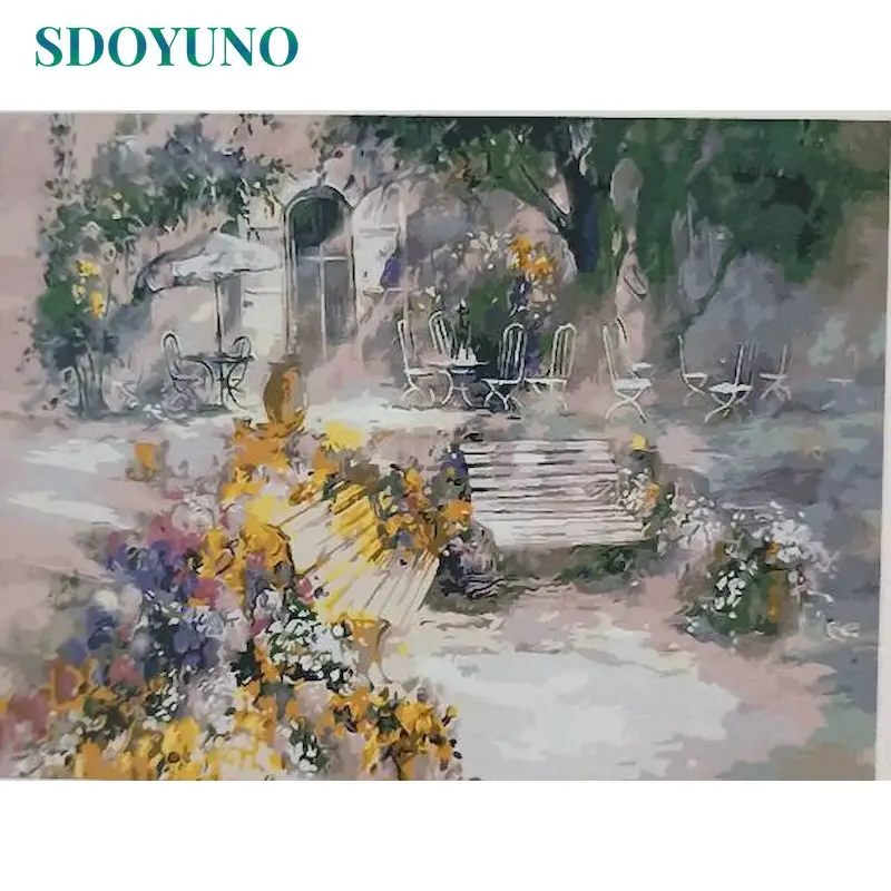 

SDOYUNO DIY Pictures By Number Scenery Kits Hand Painted Paintings Art Painting By Numbers Drawing On Canvas Gift Home Decor