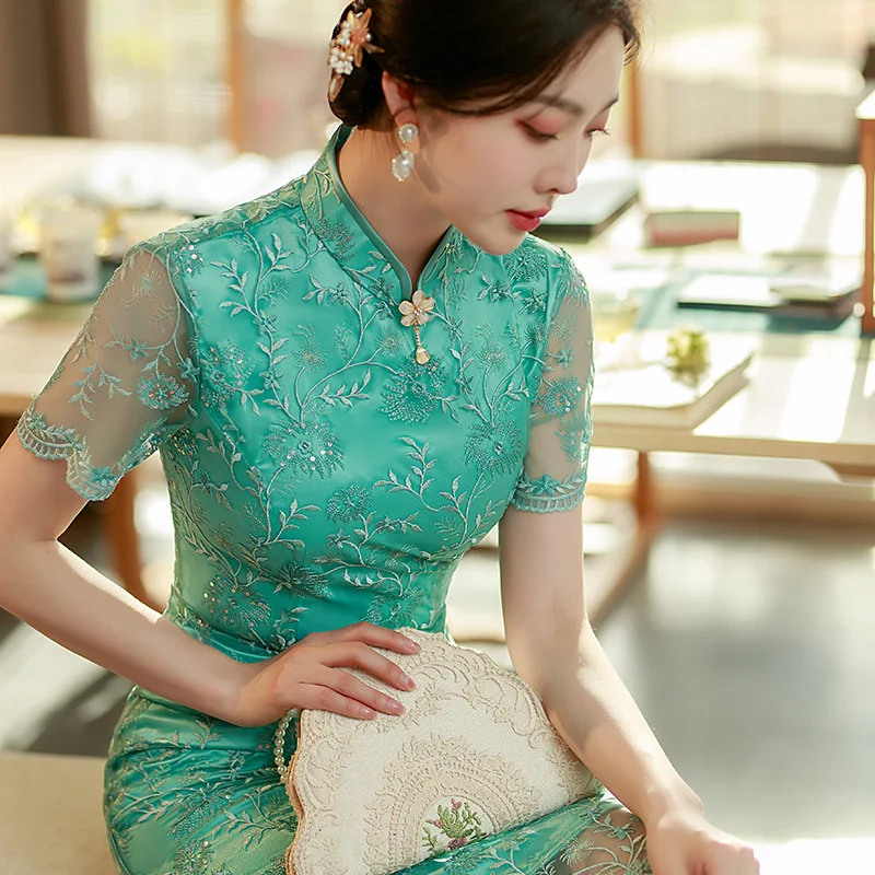 Костюм Чонсам Тан для фотосъемки модная одежда вечернее платье подиумная