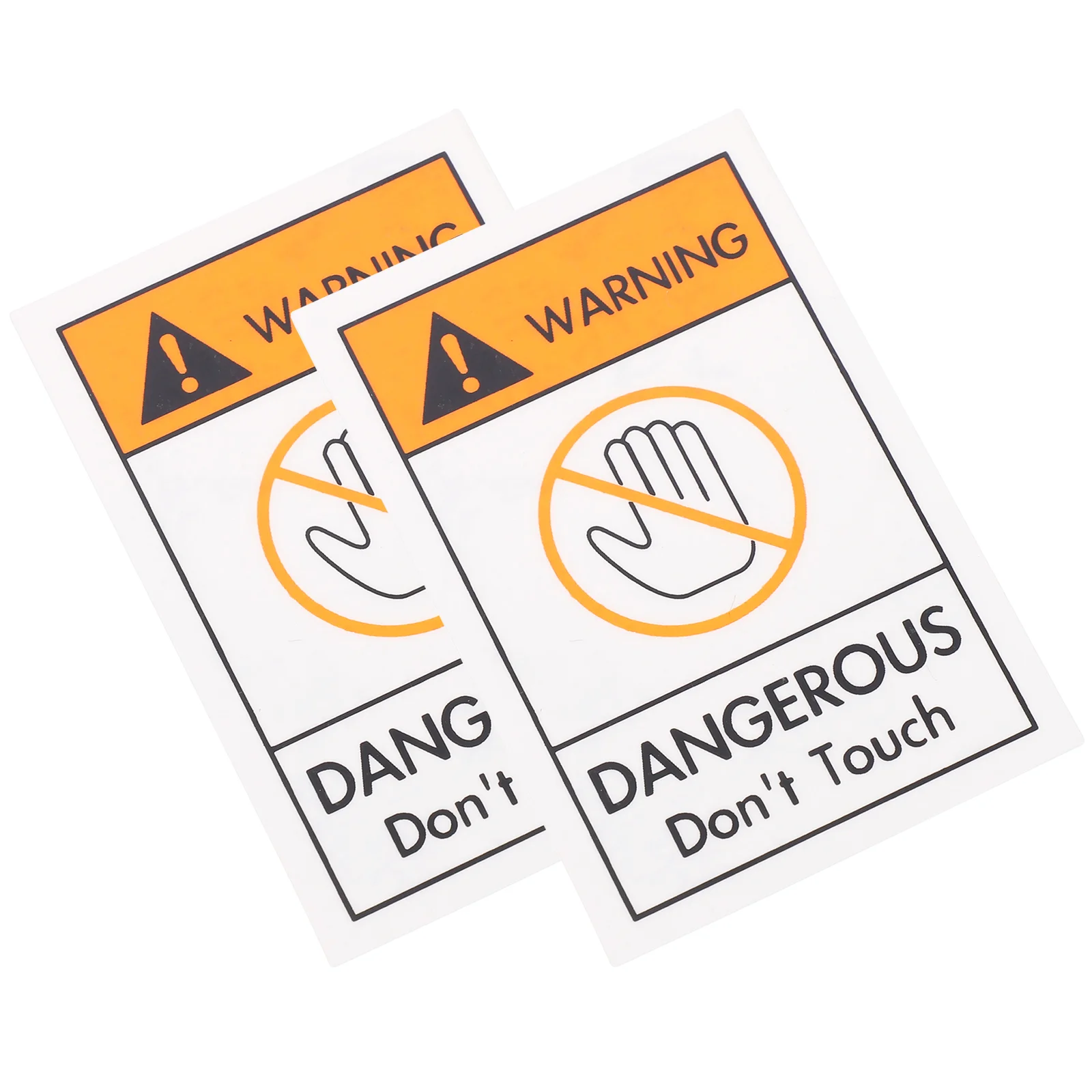 

2 Pcs Don't Touch Sign Security Signs Caution Danger Decal Stickers Adhesive No Safety Warning Pvc Not Label