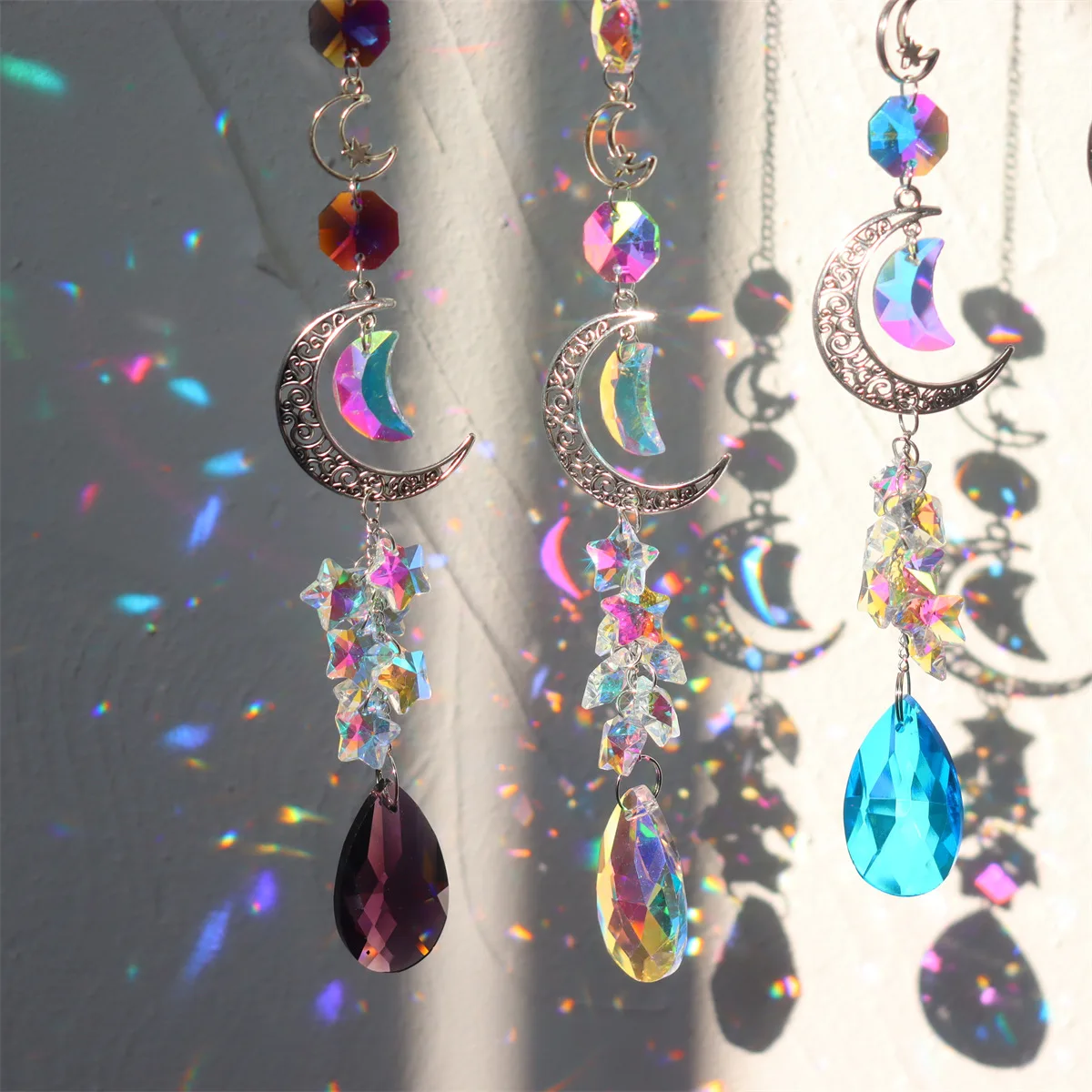 

Crystal Dream Catcher Star Wind Chime Diamond Prisms Hanging Dreamcatcher Window Curtains Home Garden Window Hanging Decoration