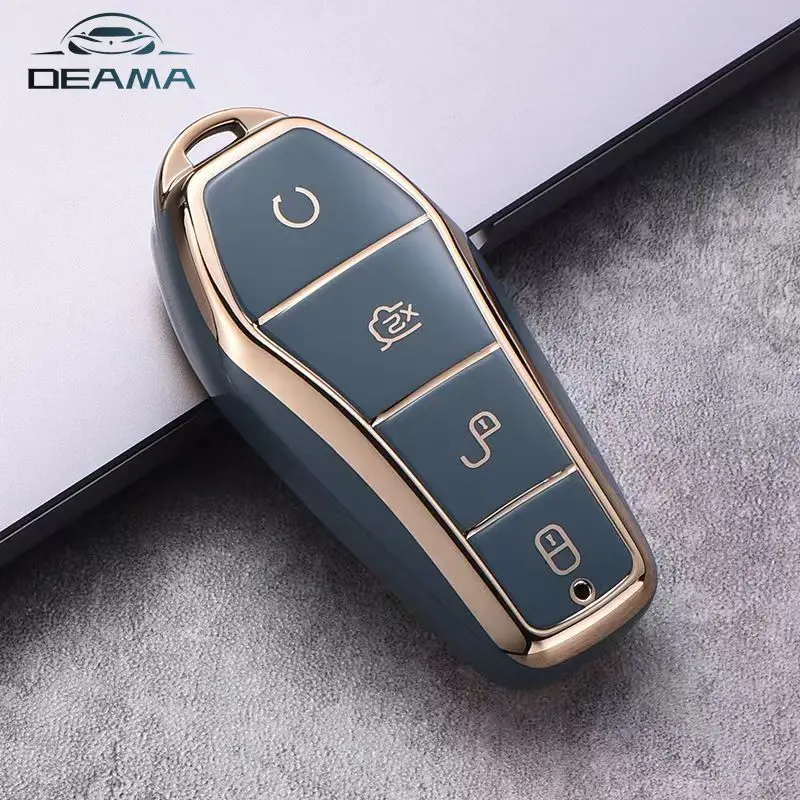 Чехол для автомобильного ключа из ТПУ с 4 кнопками для BYD Atto 3 Han ...