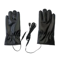 pu leather motorcycle electric heating gloves with touch screen sensor man gloves waterproof winter skiing riding warm mitten