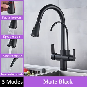 purified kitchen faucet 360 degree rotation hot cold water deck chrome filter sinks mixer tap with tap for drinking water free global shipping