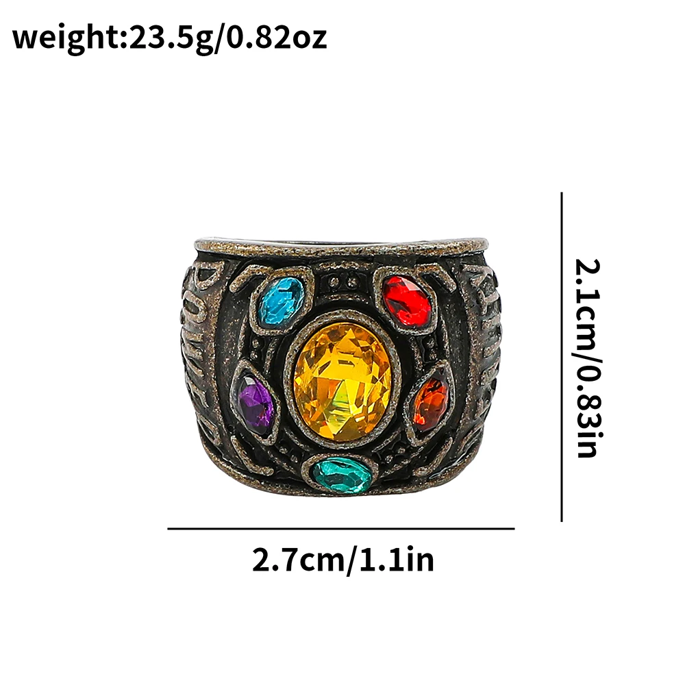 Кольцо Таноса из фильма Marvel Мстители для мужчин роскошные очаровательные