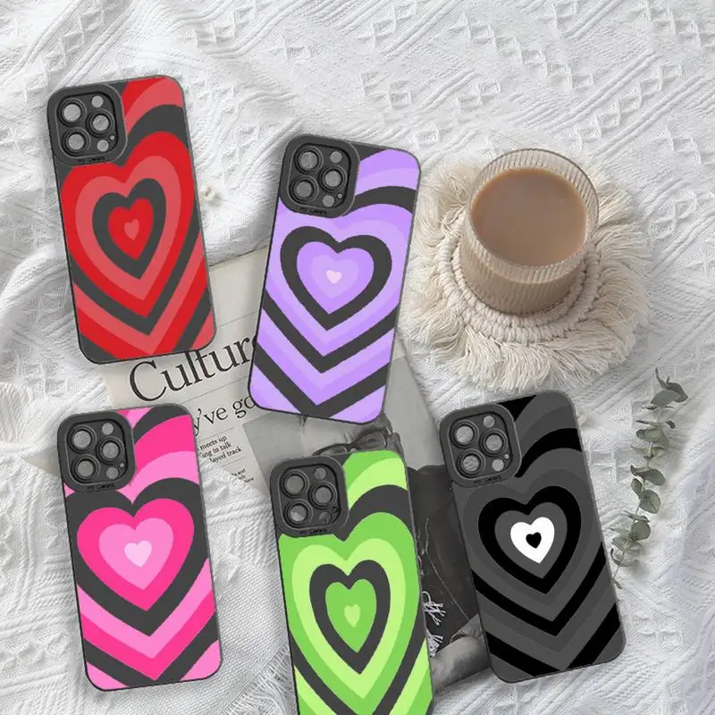 

Heart Circle Latte Love Coffee Heart art Phone Case For iPhone 13 12 11 Pro MAX Mini X XS XR 7 8 Plus Liquid Silicone