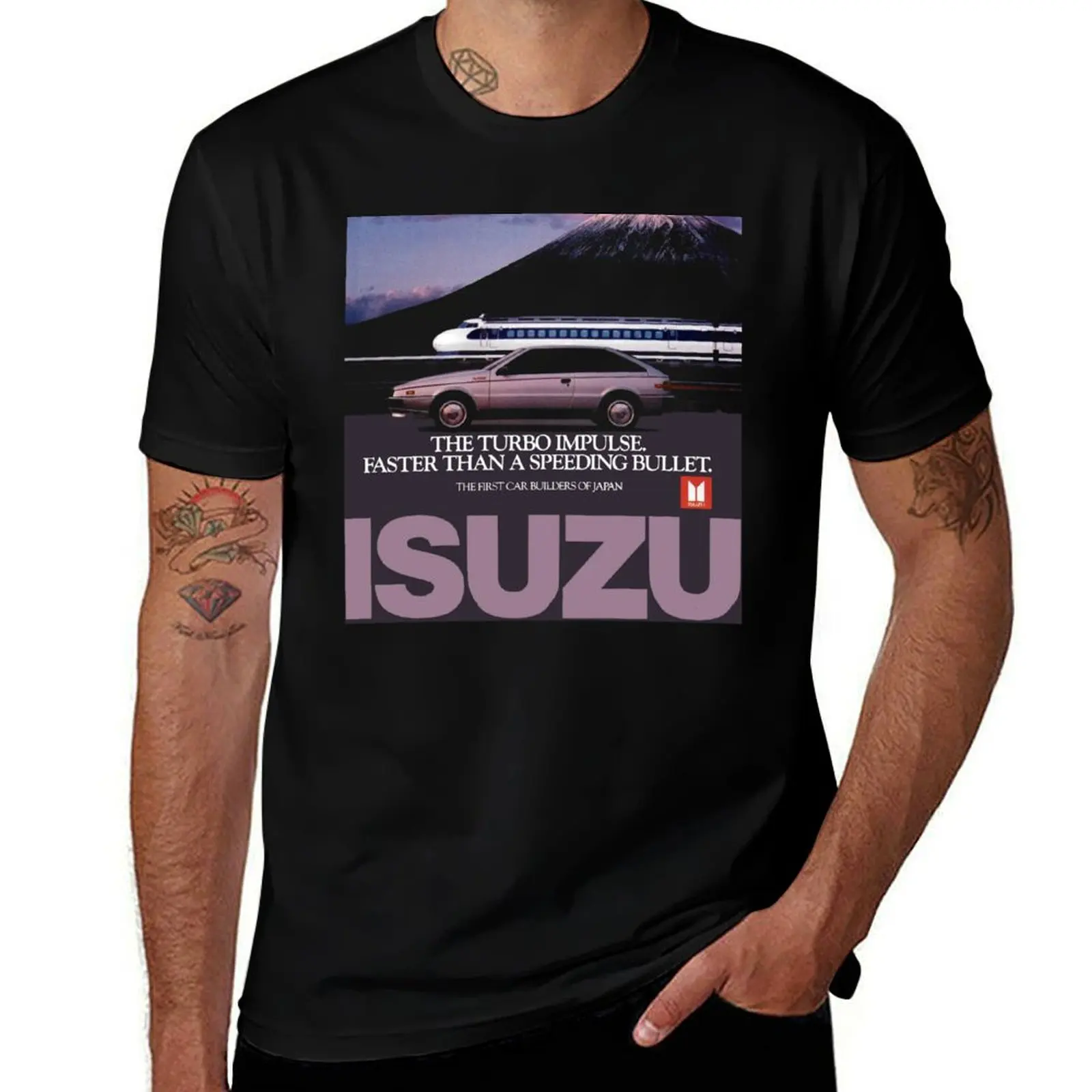 Фото Забавные футболки TRAIN для мужчин - IMPULSE хлопковые рубашки BULLET ISUZU / MT футболка FUJI футболки мужские дизайнер TURBO №1