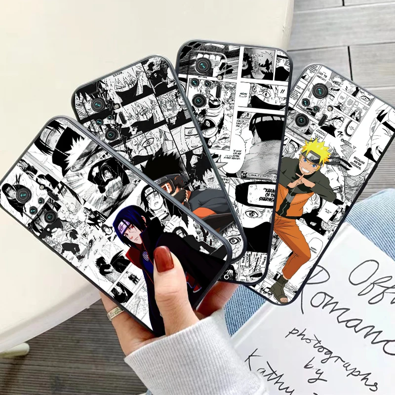 

Anime NARUTO Phone Case For Xiaomi Redmi Note 10 10X 10T 10S 9 9T 9A 9C 9S 9 Pro Max Black Funda Carcasa Coque Silicone Cover