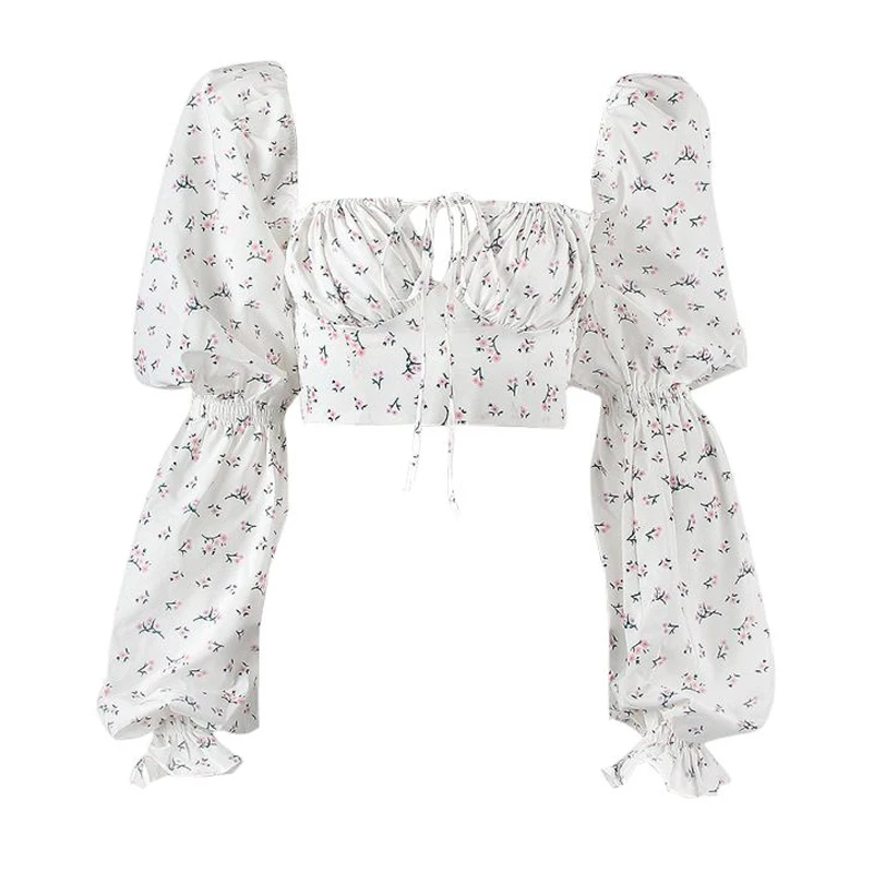 MSMUSI 2025 Новая мода для женщин Сексуальный квадратный вырез с цветочным принтом и