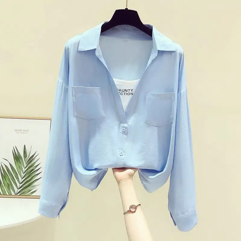 Повседневная уникальная шифоновая рубашка с длинными рукавами для женщин