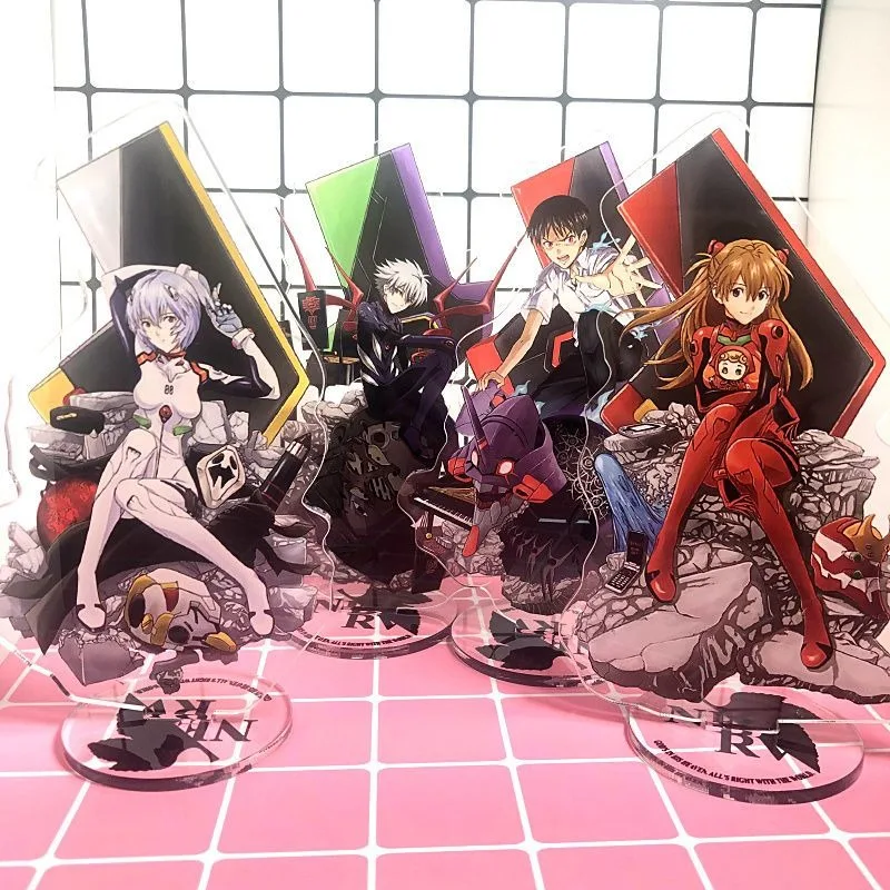 Фото Акриловая подставка аниме Asuka Langley Soryu Ayanami Rey Makinami периферийные милые Мультяшные настольные украшения кавайные коллекционные товары №1