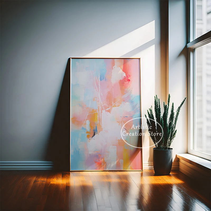 Пастельный абстрактный художественный принт холст живопись пастельные цвета