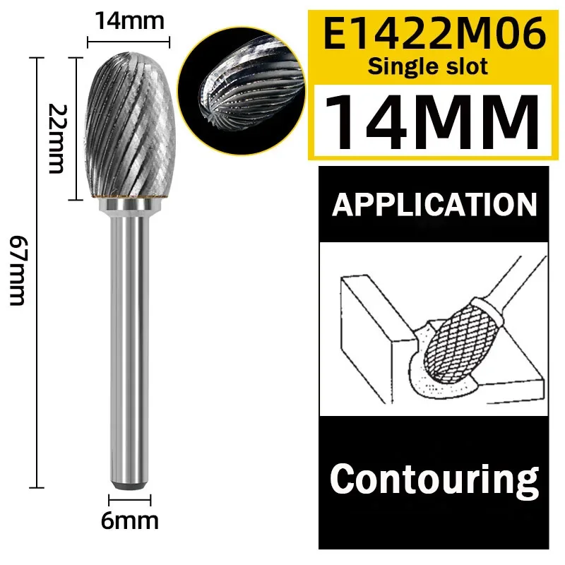 

HILIXUN Твердосплавная шлифовальная головка с одинарной/двойной канавкой