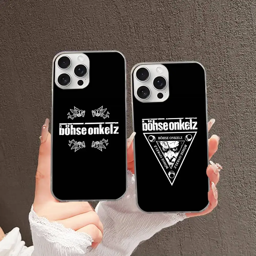 Горячая новинка: Чехол для телефона Hot Rock Band B-Bohse Onkelzs для iPhone 17 Pro Max 16 15 14 13 12 11, серебристый, с эффектом водной ряби, защитный (art.: 3920dbcd68900) - 3920dbcd68900