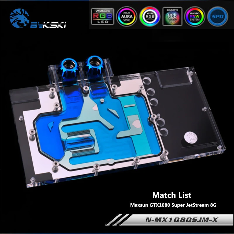 

Bykski N-MX1080SJM-X Full Coverage GPU Water Block For Maxsun GTX1080 Super JetStream Graphics Card Water Cooling GPU Cooler