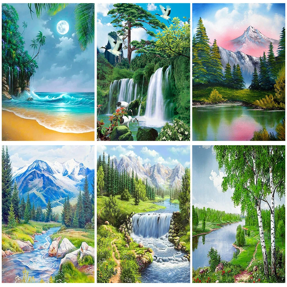 

Miaodu DIY 5D Diamond Painting Landscape Forest Full Drill Mosaic Cross Stitch Embroidery Art Rhinestone Picture Home Decor Gift