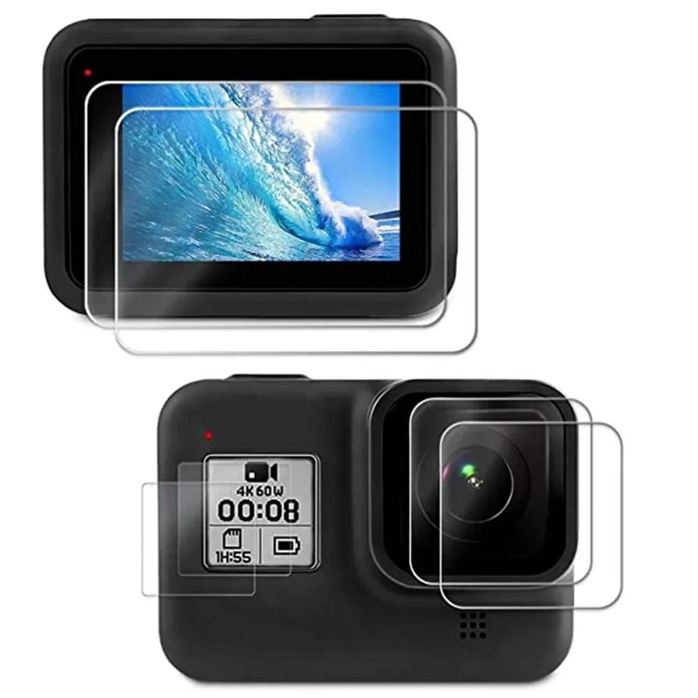 

6Pcs Camera Lens Tempered Glass Film HD Screen Protector Dustproof Protective Film for GoPro 8 Sports & Action Video Cameras