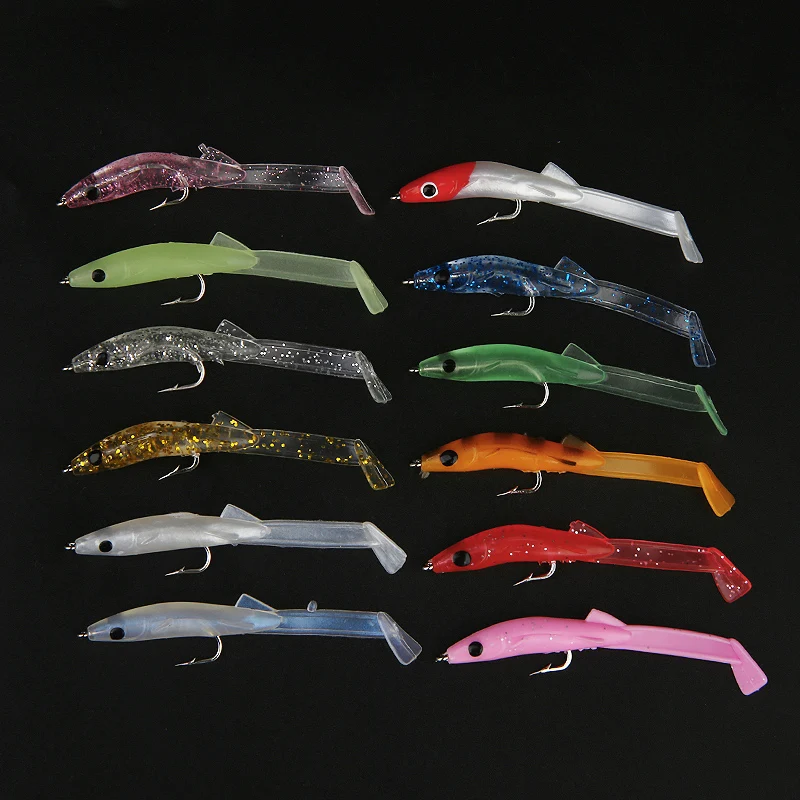 

Ardea Black Minnow 8pcs 65mm/1.5g jigging Hook Rotate Silicone Bait Swimbait Wobblers bass jighead Baitfishing Fishing Tackle