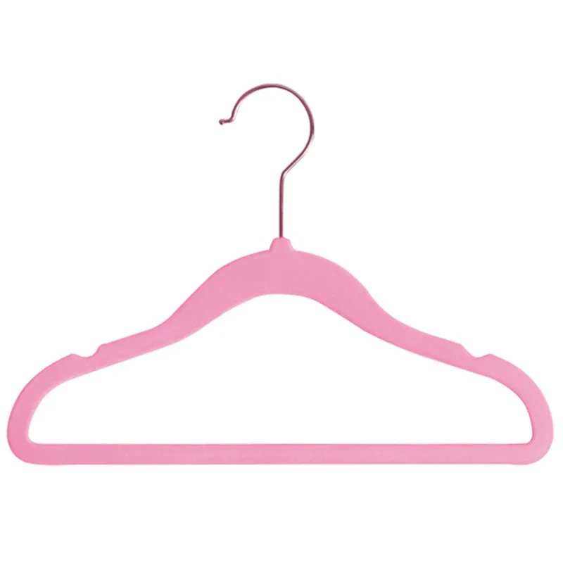 

4PCS Flocking Non-slip Anti-shedding Plastic Hanger Newborn Clothes Can Be Used for Children's Clothing Store Seamless Hangers