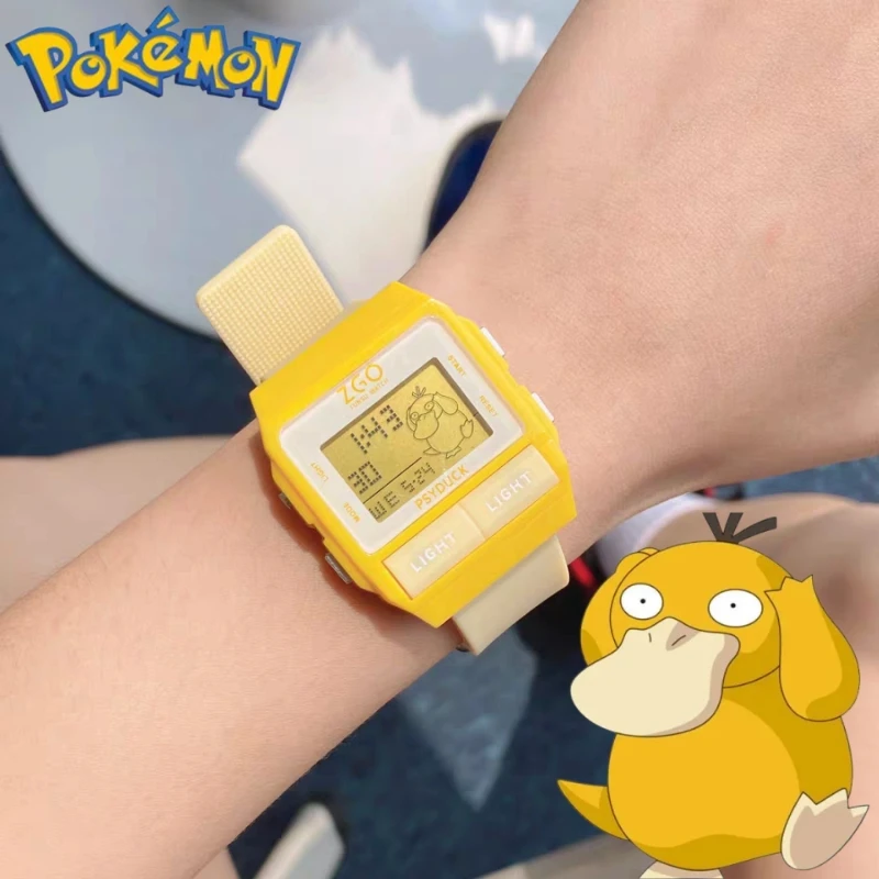 

Оригинальные светящиеся водонепроницаемые спортивные электронные часы Pokemon Joint Zgo часы с рисунком аниме Psyduck чармандер для студентов детей ...