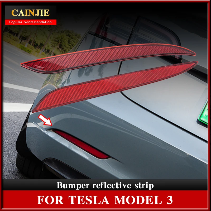 

Автомобильный светодиодный бампер Model3, задняя противотуманная фара для Tesla Model 3 2022, аксессуары, отражатель, задний бампер, светоотражающие л...